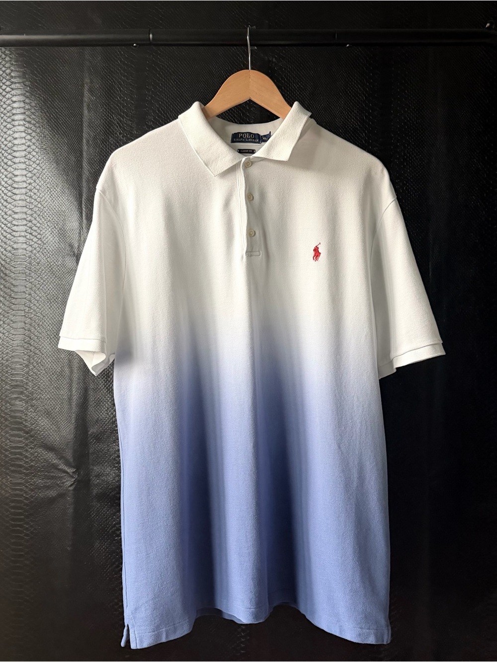 Polo Ralph Lauren Classic Fit Polo Shirt Size Men’s XL White to Blue Fade